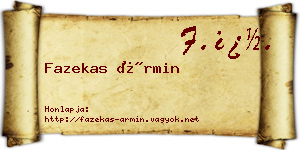 Fazekas Ármin névjegykártya