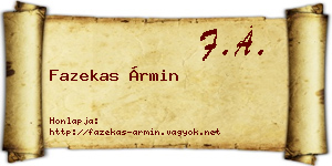 Fazekas Ármin névjegykártya