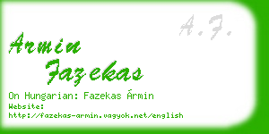 armin fazekas business card